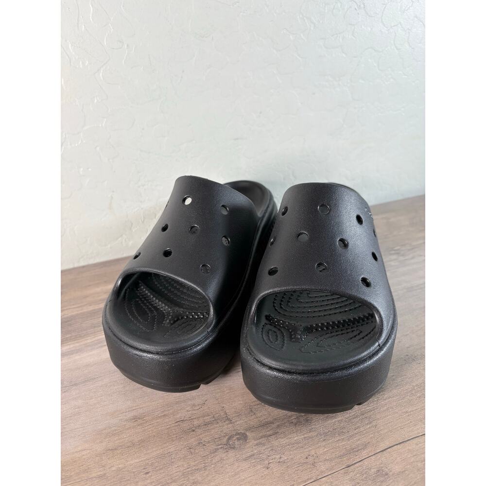Crocs Stomp Chunky Platform Slide Sandals, Black, Women's 8‎ - Picture 3 of 7